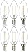 Amazon Basics - Bombilla de vela pequeña LED E14, Edison, de 2,1 W (equivalente a 25 W), filamento transparente, no regulable, paquete de 6