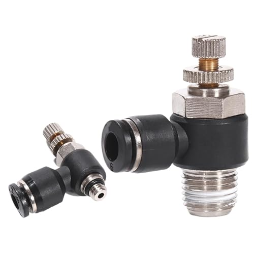 Black SL pneumatic quick connector one-way throttle valve flow control hose connector 4 6 8 10 12 male thread 1/8