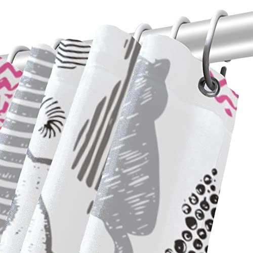 Rideau de douche chat abstrait 183 cm solution anti-eau pour sol sec
