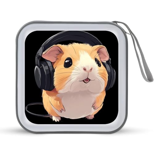 Funny Guinea Pigs CD Case Plastic DVD Case Holder Wallet Disc Storage Organizer for Car Travel