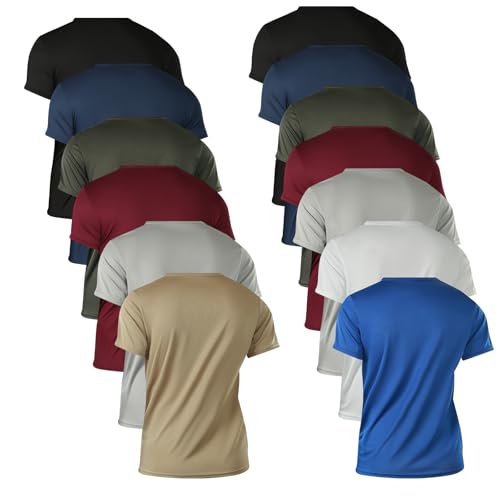 13 Pieces of Men's Summer Quick-Dry Short-Sleeved T-Shirts with Moisture-Wicking Breathable Thin Fabric2