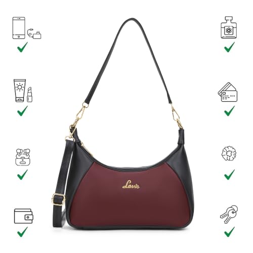 Image of Lavie Women's Colorblock Leona Horizontal Hobo Bag | Hobo Handbag for Work | Ladies Purse | Stylish Shoulder Bag | Gift For Women