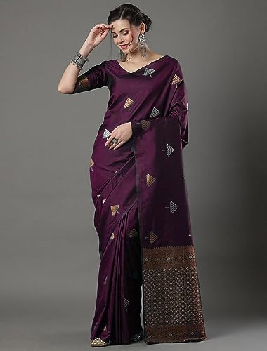 Image of Flosive Women Woven Beautiful Mix Color Kanjivaram Silk Saree With Zari Weaving