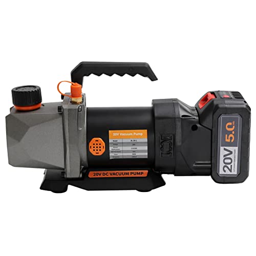 Bomba de vacío de una etapa, 2.5 CFM, 20 V, batería de litio, inversor DC, motor DC, para aire acondicionado y refrigeración automotriz miniatura 6