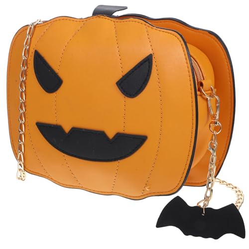 VALICLUD Halloween Pumpkin Crossbody Bag Casual Little Devil Shoulder Bag Messenger Bag Handbag for Girls Student Ladies (Brown)