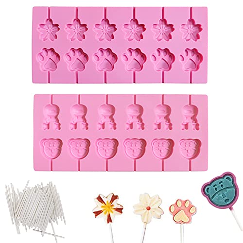 Lollipop Silikon Formen Cake Pop Formen Lollipop Silikon Backform Lutscher Formen Tablett Silikon Lutscher Formen Tablett Lollipop Mold Silikon Für Lutscher, Gelee Und Schokolade, 2 Stück Cover