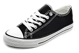 Revestimiento: Tela Zapatillas de Lona Mujer Blanco Negro Bambas Blancas Lona Puntera Goma Loneta Negra 39