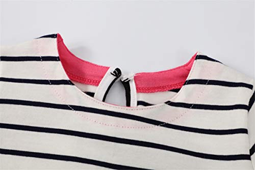 Image of HILEELANG Toddler Girl Cotton Casual Dress Summer Short Sleeve Basic Tunic Playwear Shirt Dresses