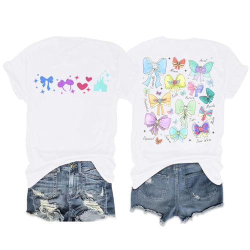 Image of Magical Shirt for Women Magic Princess Sequin Top Vacation Holiday Short Sleeve Top Graphic Tshirt