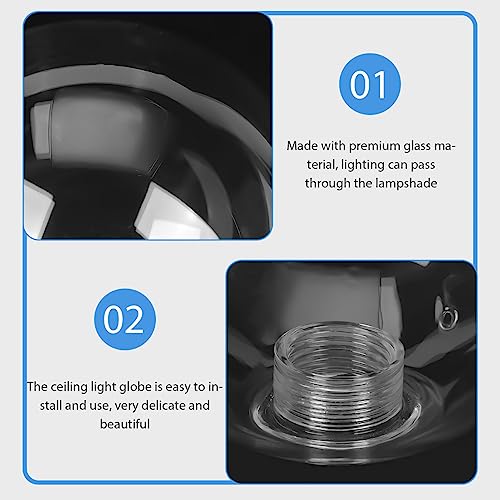 Uonlytech Paralume di Ricambio Globo in Vetro