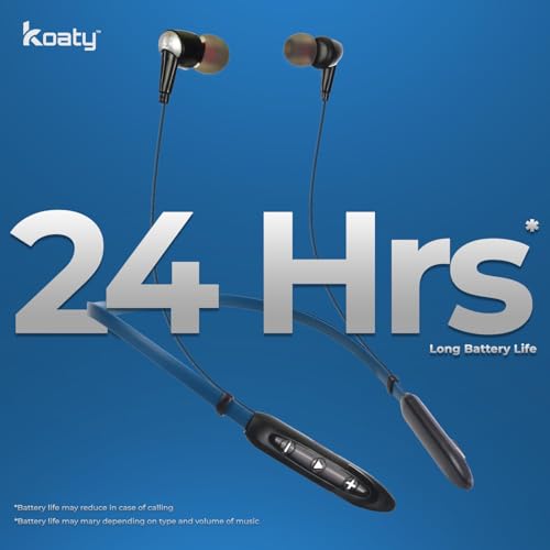 Image of Bluetooth Neckband Earphones with Mic | Crystal Clear Audio | Deep Bass, Noise Isolation, Magnetic Earbuds, Long Battery Life,Model Core NB101 for Sports & Workouts (Blue)