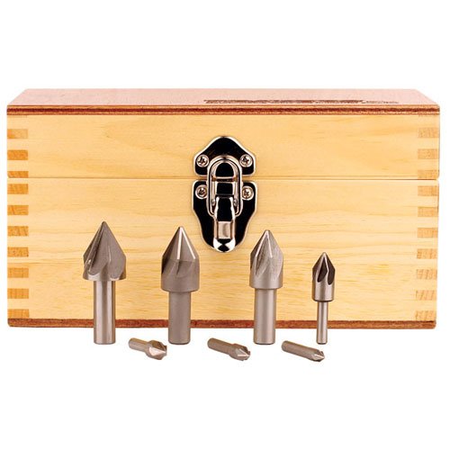 TTC 1/4"-1" 8 Pc HSS 60° Six Flute Chatterless Countersink Set