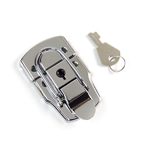 Drawbolt Closure Latch for Guitar Case or luggage with Lock,Chrome 45x72mm