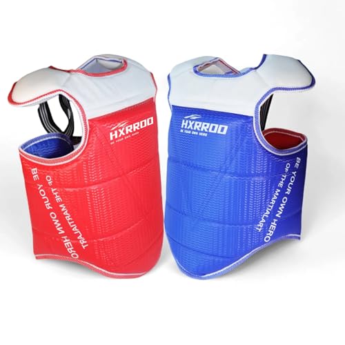 HXRROD Martial Arts Chest Guard, Red and Blue Reversible, Protective Training Equipment (2#)