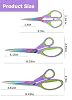 Craft Scissors 3 Pack Set - 5, 8, 10 Inch, Sharp Blades with Comfort Grip, Purple & Green Scissors for Home, Office, Sewing, Fabric, Kitchen, Arts & Crafts, DIY Supplies #1