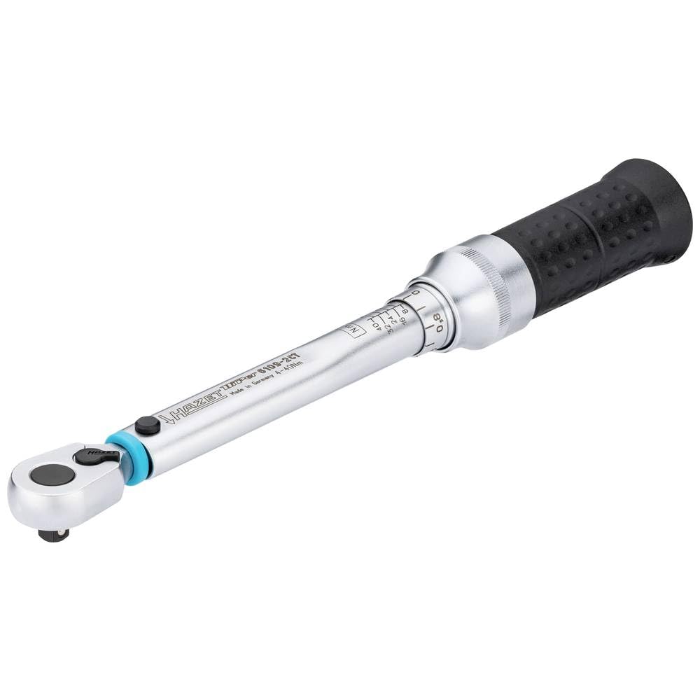 Hazet Drehmomentschlüssel 6109-2CT, 1/4 Zoll (6,3 mm) Vierkant | Drehmomentbereich 4-40 Nm, Abtrieb 1/4 Zoll (6,3 mm) Vierkant massiv, DIN EN ISO 6789-2:2017, DIN 3120, ISO 1174-1, 400 g