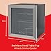 Russell Hobbs Mini Fridge 12 Bottle/46L Lockable Freestanding Stainless Steel Table Top Mini Beer & Wine Fridge, Lock and Key with Glass Door RHGWC3SS-LCK