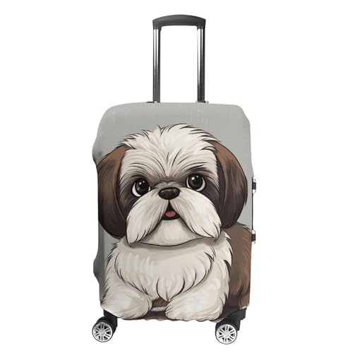 Shih Tzu Dog Printed Luggage Cover Protector, Fits 18-32 Inch Luggage