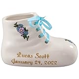 Porcelain Personalized Baby Bootie Heirloom-Blue Boy-Customize Ceramic Baby Shoe Keepsake with Baby...