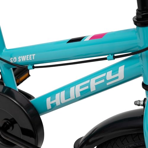 Huffy So Sweet 16" Bike - Pool Blue Removable Stabilisers, Dual Caliper Brakes, Adjustable Seat, Comfort Padded Saddle, Durable Frame, Ideal for Ages 4-6, Safe Kids’ Bicycle - Image 8