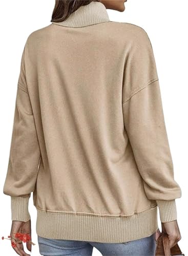 Women’S Henley Button V Neck Sweatshirt with Pockets, Casual Oversized Henley Neck Loose Tunic Tops Outfits, Quilted Pullover (Light Pink,X-Large)