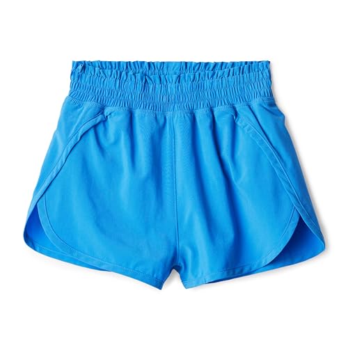 Amazon Essentials Girls High-Rise Athletic Performance Stretch Woven Shorts with Elastic Waistband Navy Medium