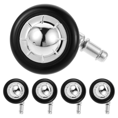 DOITOOL Electroplated Office Chair Replacement Wheels 5-Pack Quiet Swivel Casters for Desk Chairs Compatible with Home Office Furniture Smooth Rolling Noise Reduction