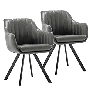 Marque Amazon – Movian John – Lot de 2 chaises de salle à manger, gris clair