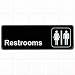 Restrooms Sign - Black and White, 9 x 3-inches Restrooms Sign for Door / Wall, Restroom Signs / Bathrooms Signs by Tezzorio