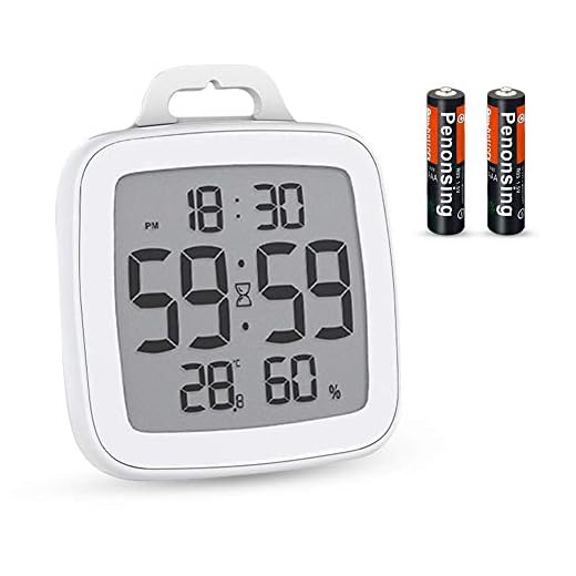 BALDR Digital Bathroom Shower Clock, Waterproof for Water Spray, Large Display, Temperature, Humidity and Moisture, Thermometer & Hygrometer, Wall Clock, Timer