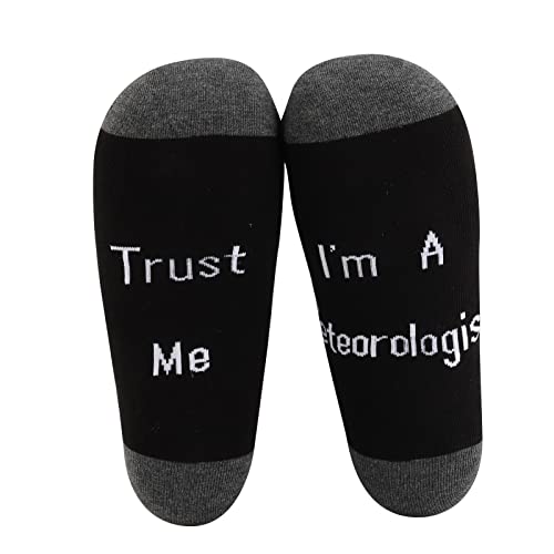 MBMSO Funny Meteorology Gifts 2 Pairs Trust Me Im a Meteorologist Socks Gifts for Weather Lover Socks Future Weatherman Gift (Trust Meteorologist Socks)