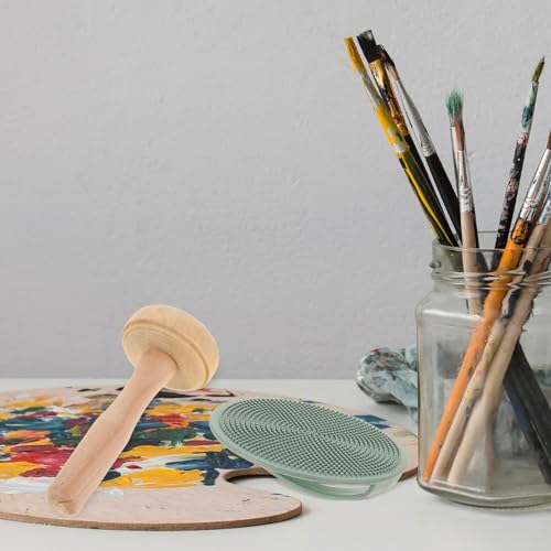 Kit de linogravure en bois et plastique avec rouleau champignon pour impression DIY - 7