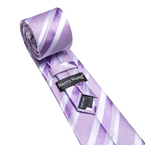 Image of Barry.Wang Mens Tie Set Plaid Check Neckties Formal Business Wedding Luxury Pocket Square Cufflinks