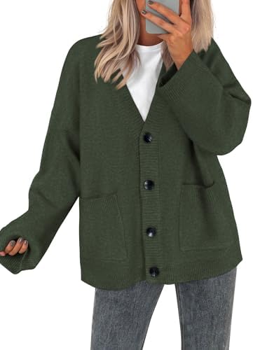 BTFBM Fall Fashion 2025 Button Down Cardigan Sweaters for Women Trendy V Neck Long Sleeve Knit Winter Coat Outerwear