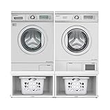 Ivation | Wooden Laundry Pedestal for Washer & Dryer, Made to Fit All Machines - Whirlpool, LG, GE, Samsung, and More, Made of Durable Solid Wood Material, 33.86” x 29.92”, 2 Pack