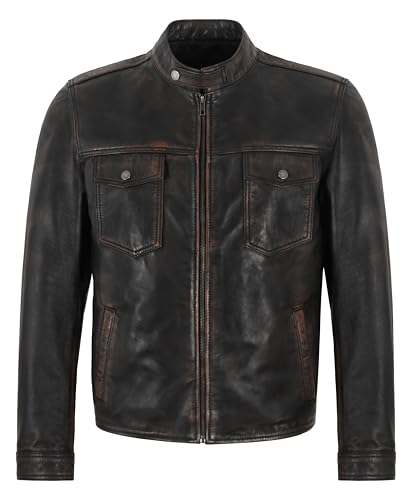 Veste en cuir Cafe Racer pour homme : le blouson coupe-vent contre le froid à moto