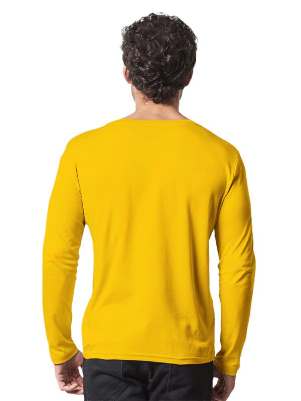 Image of LAZYCHUNKS Regular Fit Solid Super Combed Cotton Rich Henley Neck Full Sleeve Men's T-Shirt