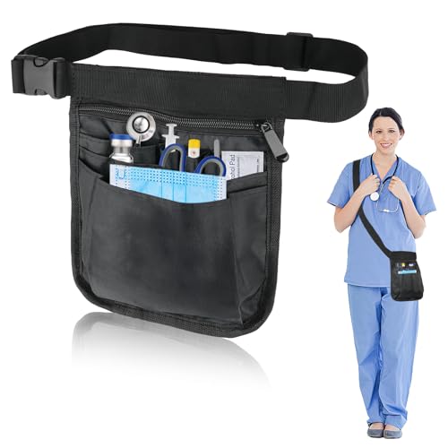 Krankenschwester Tasche, Gürteltasche Werkzeug mit Mehreren Fächern Hüfttasche, Gürteltasche Arbeit mit Verstellbarem Gürtel Krankenschwester Taschen Ideal für Pflegekräfte, Zahnärzte, Tierärzte