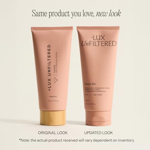 + Lux Unfiltered N°32 Summer Skin Deep Gradual Self Tanner, Hydrating Self Tanning Lotion - Shea Butter & Squalane - Non-Sticky, No Transfer, Natural-Looking Tan - Vegan Sunless Tanner - Santal - Image 3