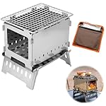 DAWRIS Estufa de leña portátil Hobo - Plegable y c...: Hornillo plegable Hobo: la estufa de leña de camping se puede montar y desmontar rápidamente sin tornillos, y el tamaño es pequeño después del desmontaje. La estufa portátil de leña para acampar viene con una bolsa de almacenamiento que puede desliza...