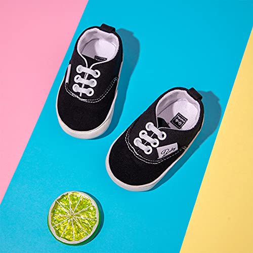 Image of Infant Baby Boys Girls Canvas Sneaker Toddler Slip On Anti Skid Newborn First Walkers Candy Shoes for 0-18 Months