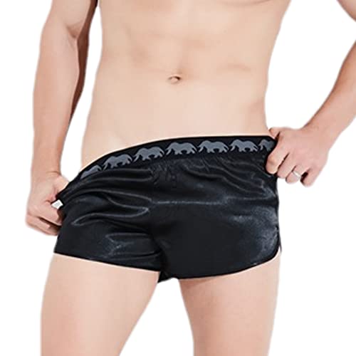 Men's Satin Boxer Shorts Silk Pajamas Bottoms Sleepwear Underwear Sleeping Pants