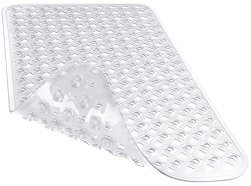 Yimobra Bathtub Mat Non Slip Shower Mat with Strong Suction Cups & Drain Holes 28X16 Anti Slip Bath Tub Mat for Inside Shower Machine Washable Fast Drying Bathroom Essentials Clear