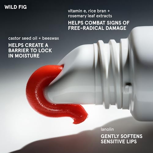 Image of Glossier Balm Dotcom Hydrating Tinted Lip Balm - Universal Salve, Up to 12Hr Moisture for Dry Lips, Cuticles & Skin - Lanolin, Beeswax & Castor Oil - Wild Fig, Honeyed Scent Coral Tint, 15ml