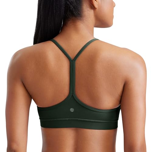 Image of CRZ YOGA Butterluxe Y Back Sports Bras | Light Support, Removable Pads, Yoga, Extremely Soft, Scoop Neck, Spaghetti Strap, for Women