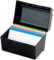 Vista 2 de Oxford Caja de tarjetas de índice de plástico, 4 x 6 pulgadas, capacidad de 400 tarjetas, negro (01461)