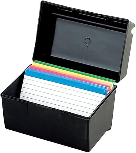 Miniatura 2 de Oxford Caja de tarjetas de índice de plástico, 4 x 6 pulgadas, capacidad de 400 tarjetas, negro (01461)