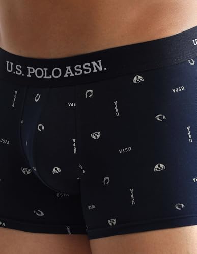 Image of U.S. Polo ASSN. Mens OET14 Anti Microbial Printed Underwear Trunks - Pack of 3