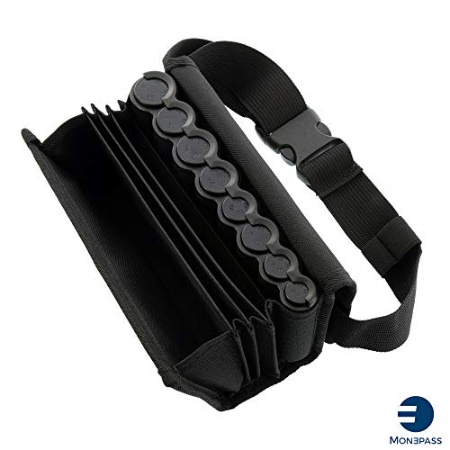 Monepass - Wallet Kellnerbörse / Kellnertashe mit Abs Schwarz Münzsortierer- Klettverschlus - Ideal für Transportberuf