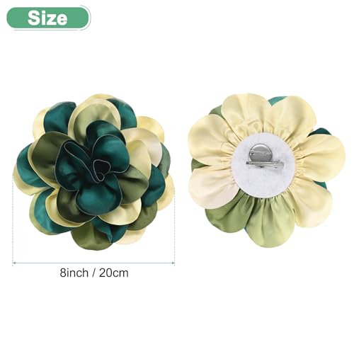 Image of M METERXITY Extra Large Rose Flower Brooches, Lapel Pins Dainty Satin Fabric Big Camellia Oversized Brooch Pin for Women